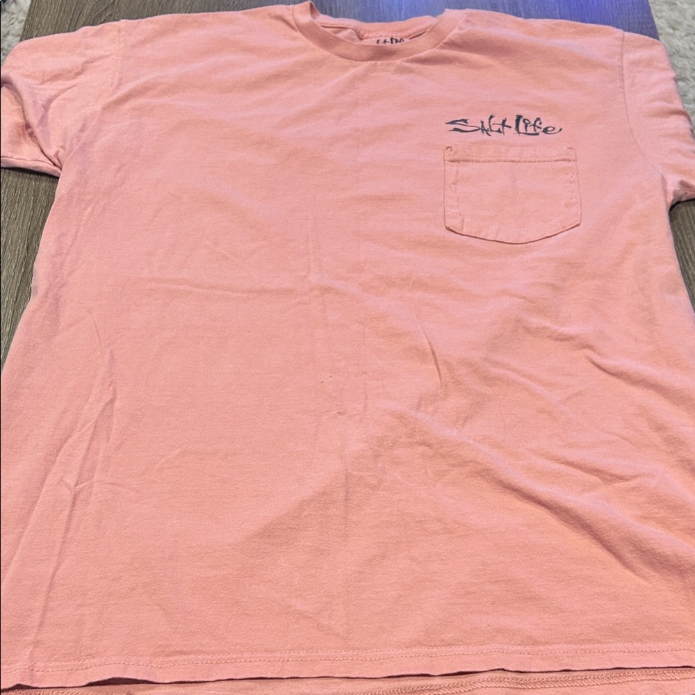 Salt Life Coral Pocket T‑Shirt with Script Logo